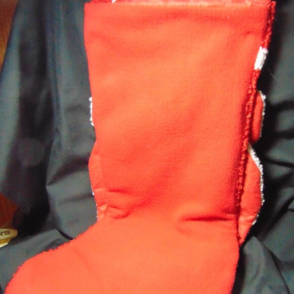 Santa Claus Stocking, Hook and Loop 3D, 19 in long x 8 in wide, Hook, Fillable - Picture 7 of 12